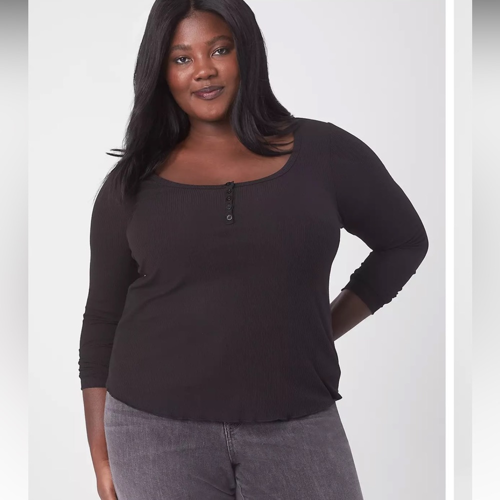 Lane Bryant black long sleeve top Size 26/28 NWT